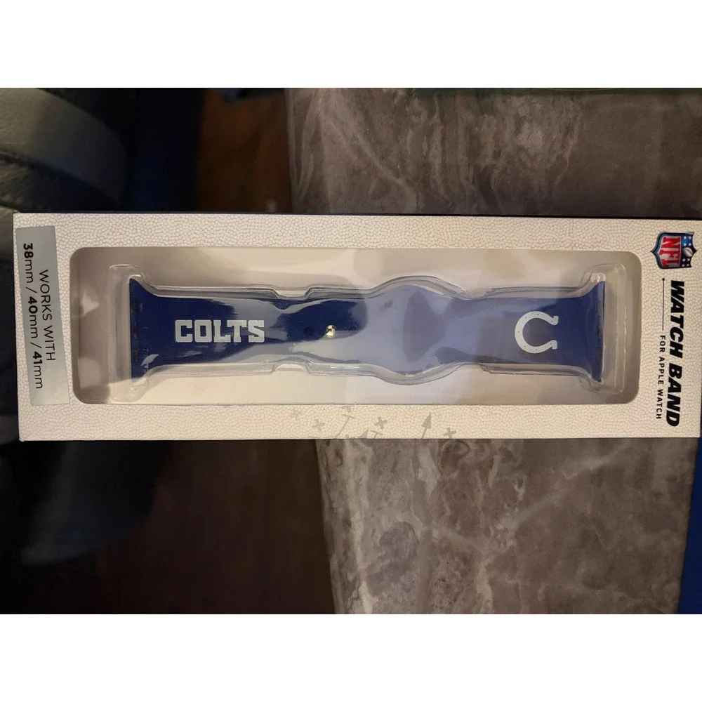 Indianapolis Colts Apple Watch Band 40mm 41mm Blue NFL Silicone